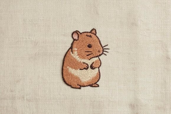 Charming Embroidery Hamster Design for Personalized Gifts