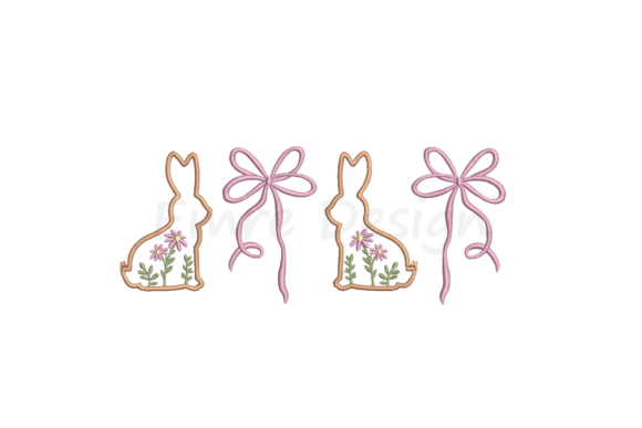 Coquette Easter Bunny Embroidery Design