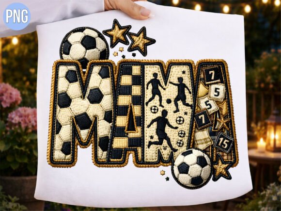 Faux Embroidery Soccer Mama T-Shirt Design