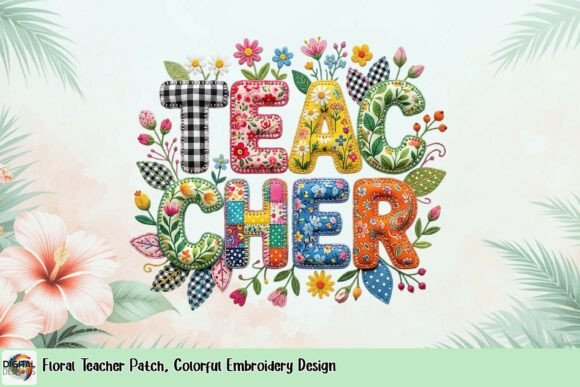 h1Floral Teacher Patch – A Colorful Embroidery Design for Craft Sellers/h1
