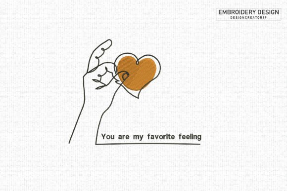 Hand Finger Heart Love Sign Embroidery Review