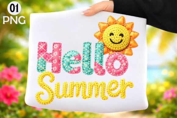 Hello Summer Sun Embroidery Design