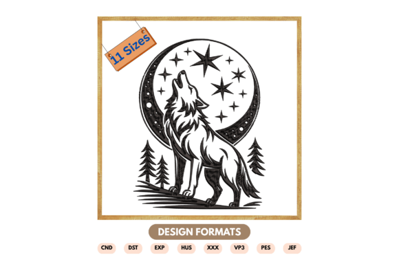 Howling Wolf at Night Embroidery Design Review