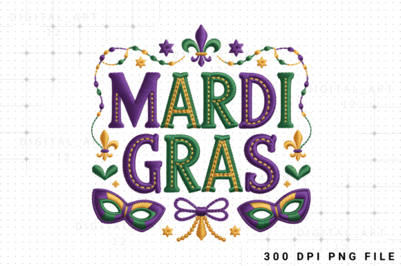 Mardi Gras Embroidery PNG Design Review