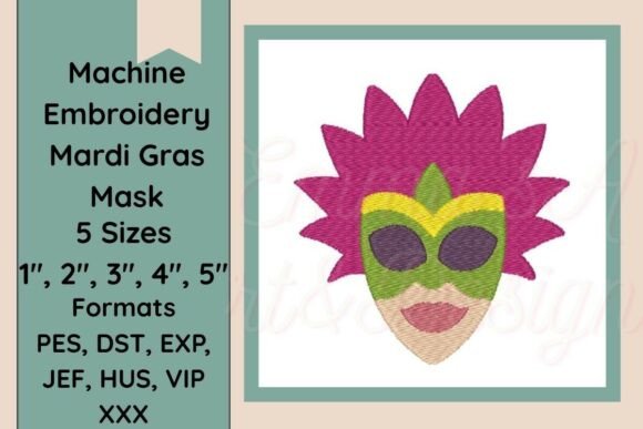 Mardi Gras Mask Machine Embroidery File