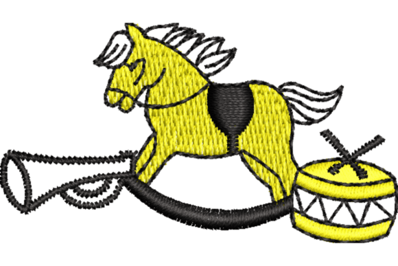 Rocking Horse and Baby Toys Embroidery