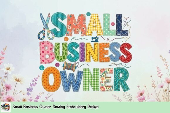Small Business Owner Sewing Embroidery Design