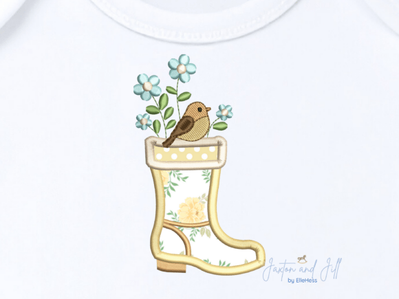Spring Applique Boot Embroidery Design Review