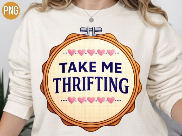 Take Me Thrifting Embroidery Hoop PNG Review