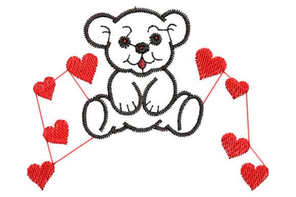 Teddy Bear Holding Hearts Embroidery Review